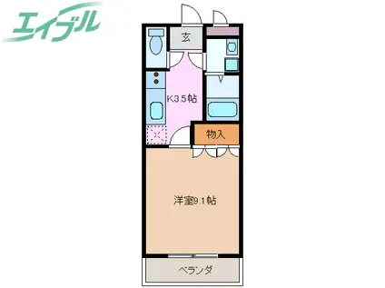 フォレスト・ヴィラI(1K/2階)の間取り写真