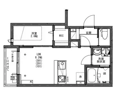 KEIAI RESIDENCE 東大宮II(1LDK/1階)の間取り写真