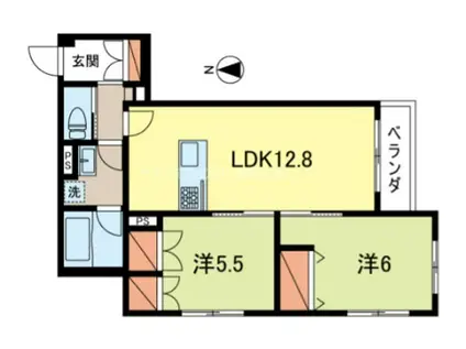 CREST I(2LDK/1階)の間取り写真
