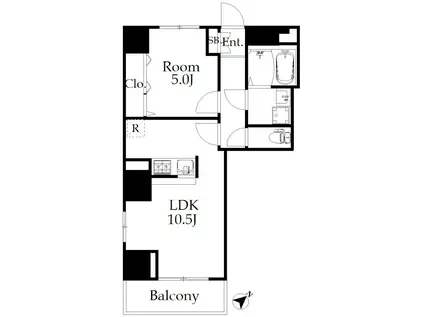 CASA MARIPOSA(1LDK/3階)の間取り写真