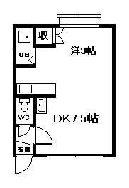 エスパニアI(1DK/1階)の間取り写真