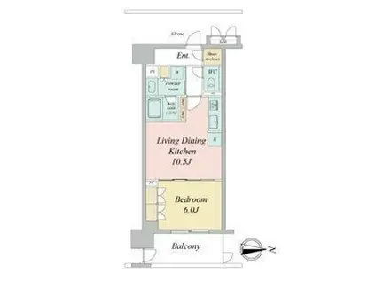 ラフィシア上前津(1LDK/11階)の間取り写真