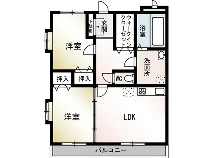 フルパレスII(2LDK/3階)の間取り写真