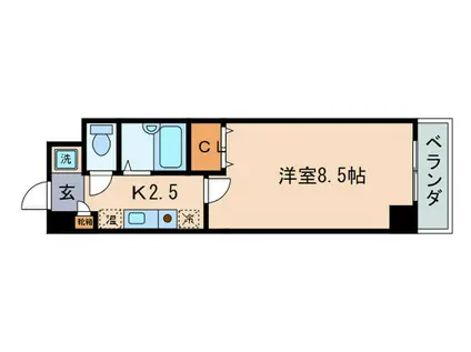 プリオールZEN弐番館(1K/5階)の間取り写真