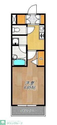 タウンハウス日吉K(1K/3階)の間取り写真