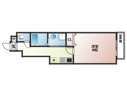 AMERIA(1K/1階)の間取り写真