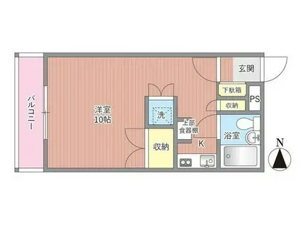 扶桑ハイツ久が原(ワンルーム/3階)の間取り写真