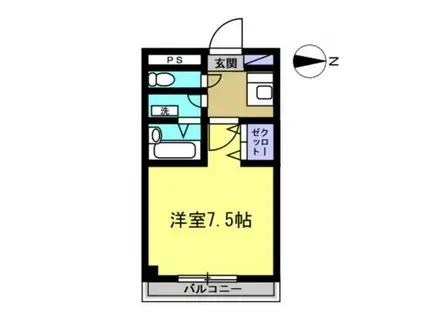 オーベルジュ須賀川(1K/4階)の間取り写真