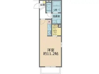 パームコテージ十六番館(ワンルーム/1階)の間取り写真