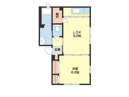 シャーメゾン黒江(1LDK/1階)の間取り写真