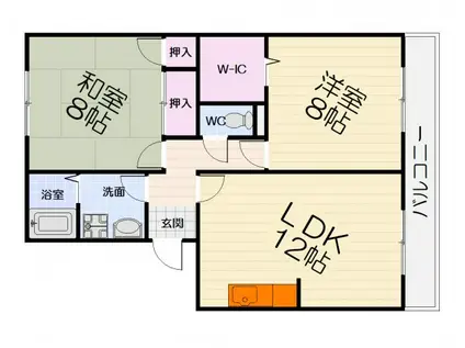 メゾンボナール(2LDK/1階)の間取り写真