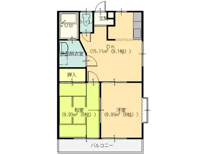 アネックス21トゥインクル(2DK/1階)の間取り写真