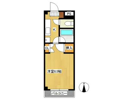 メゾンスマイル(1K/4階)の間取り写真