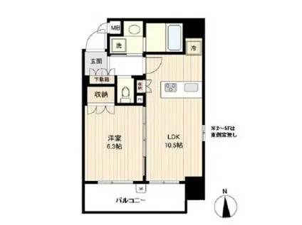 オーキッドレジデンス蔵前(1LDK/6階)の間取り写真