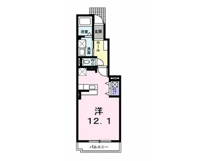 セレーノ雅II(ワンルーム/1階)の間取り写真