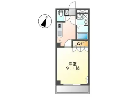 相鉄本線 さがみ野駅 徒歩6分 3階建 築16年(1K/3階)の間取り写真