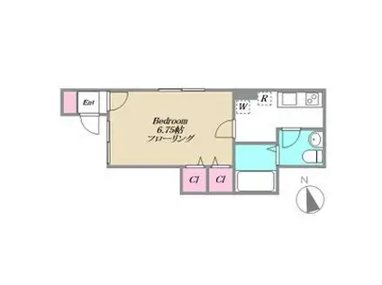 アサンテ サーナ(1K/1階)の間取り写真