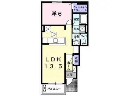 フレシールII(1LDK/1階)の間取り写真