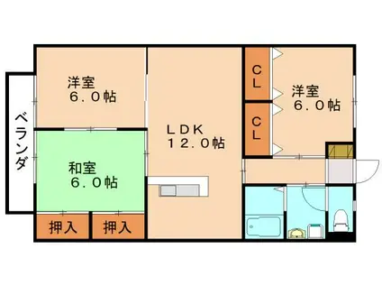 フレラオ(3LDK/1階)の間取り写真