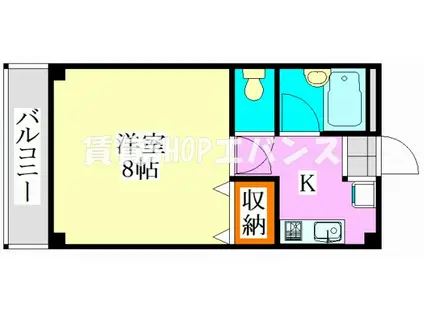 すまいるYOU(1K/2階)の間取り写真