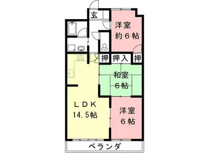 SQUARE25(3LDK/5階)の間取り写真