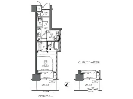 ZOOM日本橋馬喰町(1K/8階)の間取り写真