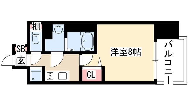 プレサンス上前津フィット(1K/13階)の間取り写真