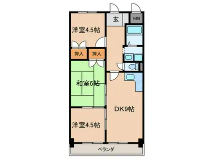 テルース21(3DK/3階)の間取り写真