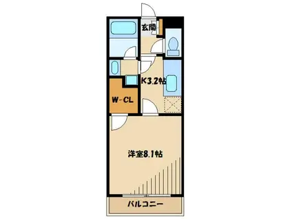 サニーサイド(1K/1階)の間取り写真