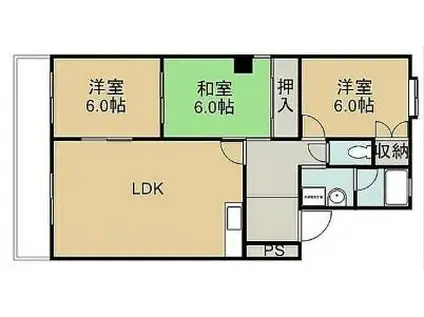 ティファニープレイス(3LDK/2階)の間取り写真