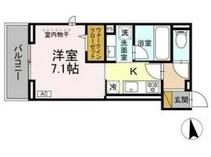 ステラ新松戸(1K/3階)の間取り写真