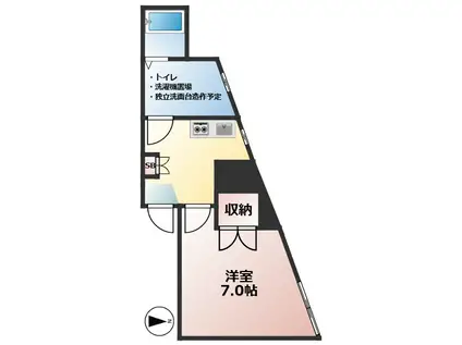 ヨネビル246(1K/3階)の間取り写真