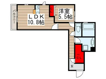 ファミユ C(1LDK/2階)の間取り写真