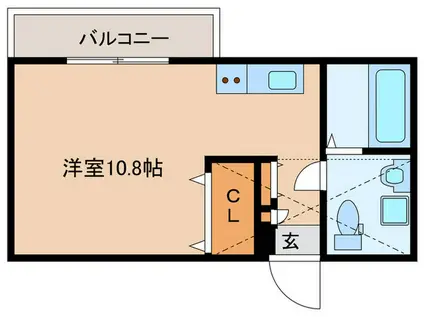 オルセーエトワール(ワンルーム/3階)の間取り写真