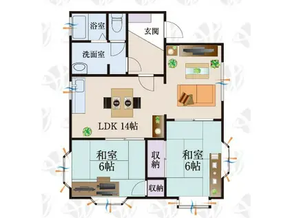 BCASA吹上IIIRE-BORN(2LDK/1階)の間取り写真