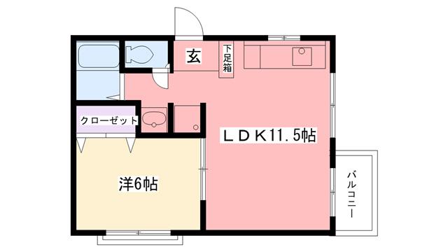 アーバンライフ(1LDK/2階)の間取り写真