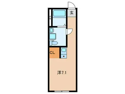 GATHER HOUSE川崎小田栄(ワンルーム/1階)の間取り写真