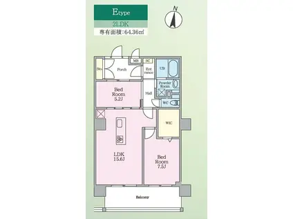 PJ TREE NEST(2LDK/3階)の間取り写真