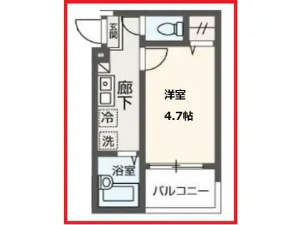 メルディア古千谷本町3丁目NO.3(1K/2階)の間取り写真