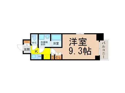 アデグランツ上前津(1K/5階)の間取り写真