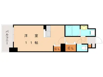 エヴァーグリーンQ(ワンルーム/2階)の間取り写真