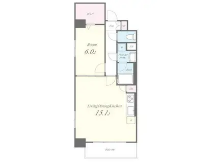 アビティ南大井2(1LDK/4階)の間取り写真