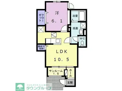 クレール鎌倉II(1LDK/1階)の間取り写真