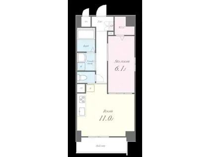 アベニール四天王寺(1LDK/3階)の間取り写真