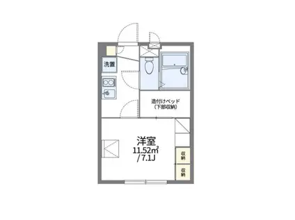 レオパレス谷保第三公園(1K/1階)の間取り写真