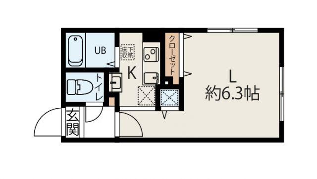 MODULOR氷川台(1K/4階)の間取り写真