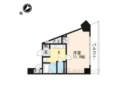 クレスト草津(1K/7階)の間取り写真