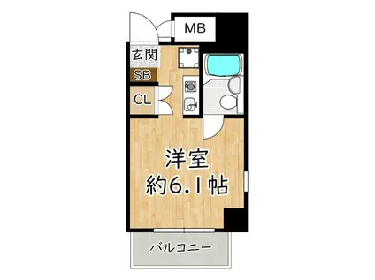 デリード塚本(ワンルーム/4階)の間取り写真