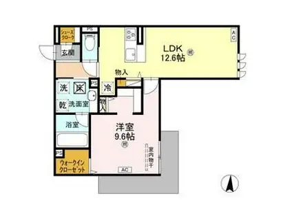 DAIWA CITY NAKASAKURAZUKA(1LDK/1階)の間取り写真