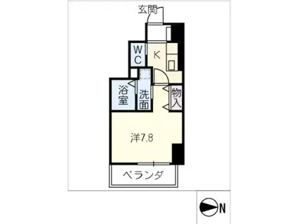 HILLS SAKURAMACHI(1K/8階)の間取り写真